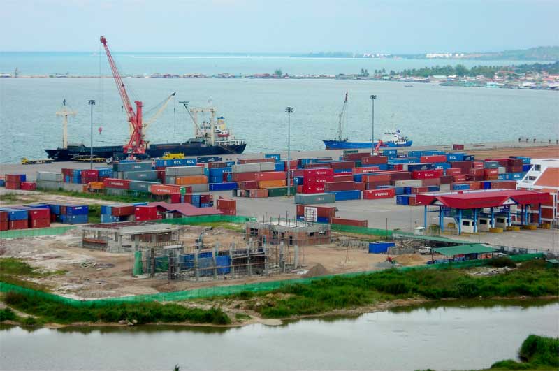 The Sihanoukville Port.  Main import station for raw beer ingredients.  Export Angkor Beer all over the world.