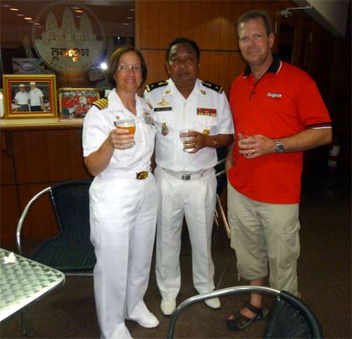 Cambodia's navy brass like to drink angkor beer too!