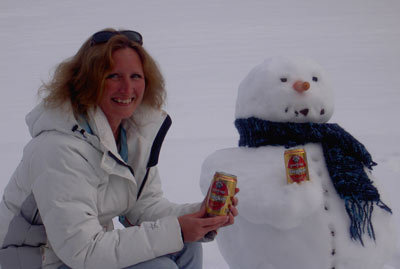 ana likes drinking with snowmen... but only Angkor Beer