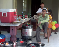 kegs of angkor beer in cambodia